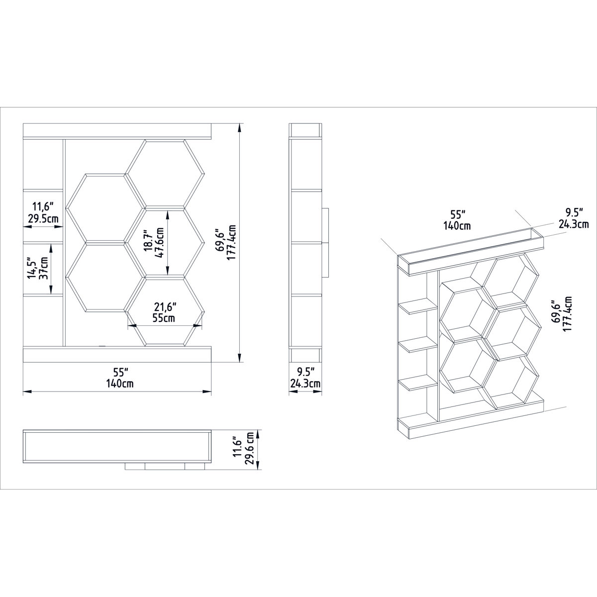 Laurel Foundry Modern Farmhouse 69.6'' H x 55'' W Standard Bookcase